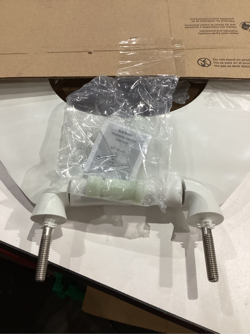 Condition photo showing Good Condition for BEMIS 955SSCT Commercial Open Front Plastic Toilet Seat, Heavy Duty Industrial No Slam Seat without Lid, Secure Installation, Made in USA, Round, White White Round