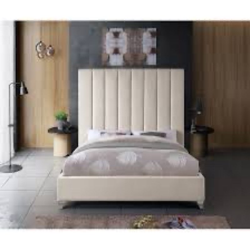 (Incomplete box 2 of 2) Sibert /2 (Sidrails/FB/Metal Bar/Hardware/Legs) Size: Queen, Color: Cream