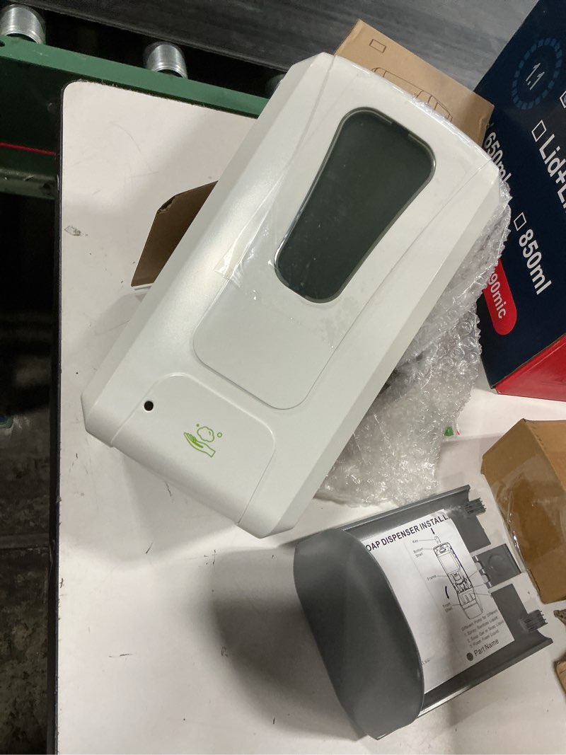 Condition photo showing Good Condition for alpine automatic hand sanitizer dispenser - touchless soap dispenser with drip tray for restaurant, hospital, school, hotel, kitchen and bathroom -1200ml foam white foam w/ drip tray