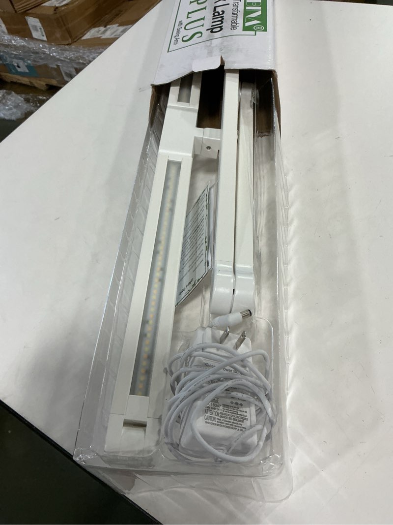 Condition photo showing As Is for 36W Ultra Bright Architect Desk Lamp with Clamp, Tall Overhead Rotatable Led Desk Light for Home Office, 47Inch Long Adjustable Monitor Light Bar with Remote for Computer Screen Desktop Table White