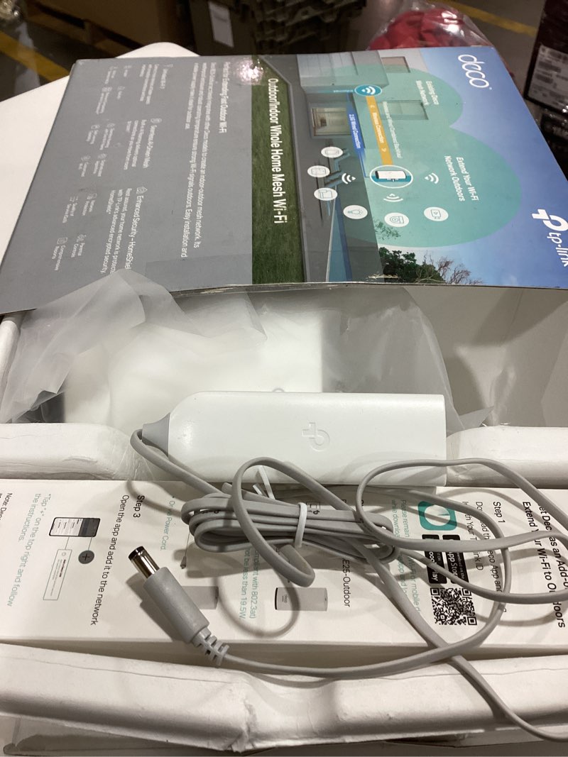 Condition photo showing As Is for TP-Link Deco 7 BE25 BE5000 Dual-Band Wi-Fi 7 Mesh Extender – Up to 2,800 sq. ft., Dual 2.5G PoE+ Ports, IP65 Waterproof, MLO, Multiple Mounting Options, Secure by Design, 1-Pack 1- Pack Wi-Fi 7 BE5000