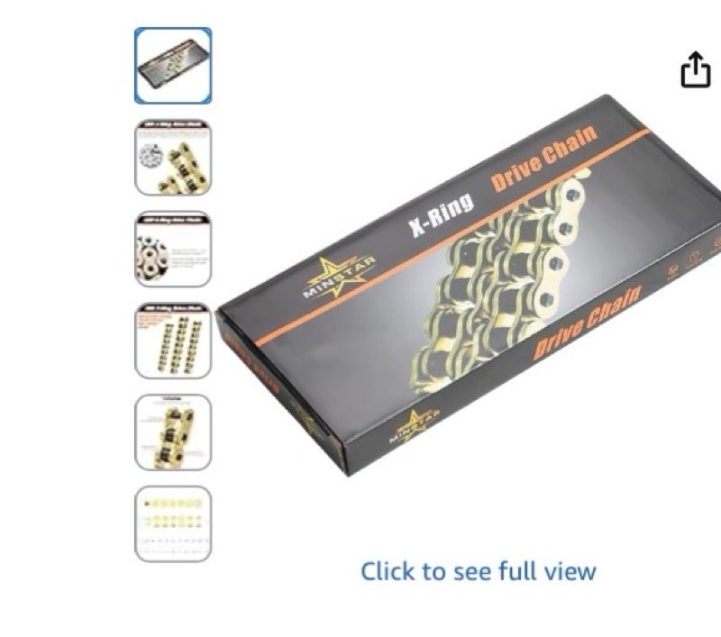 420 Chain X-Ring with Connecting Master Link, Gold(102 106 110 120 124 130 132) Links (124 Link)