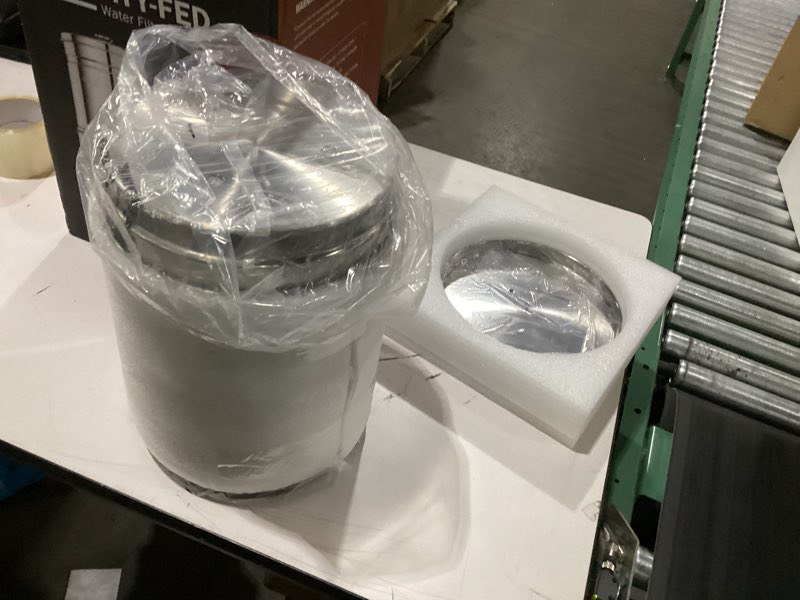 Condition photo showing New/Like New for Gravity Water Filter System, 3.25G Stainless Steel Countertop System Water Purifier with Stand, Reduce 99% Chlorine for Home Camping Backpacking RVing, 3 Carbon and 3 Fluoride Filters 3.25G System+3 Carbon Filters+3 Fluoride Filters+Stand