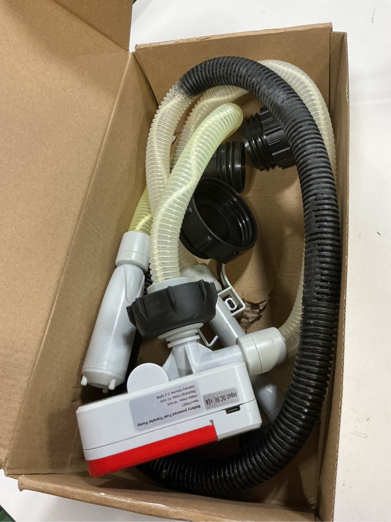 Condition photo showing Good Condition for fuel transfer pump with auto-stop,3.4gpm, usb & aa battery powered,30s alert beep,51"hose portable fuel pump with 4 tank adapter,portable liquid pump with nozzle for gasoline,diesel,oil red&grey