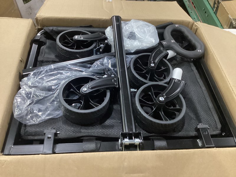 Condition photo showing Good Condition for 500lbs collapsible folding wagon carts with table - 230l large foldable collapsible portable wagon cart with breaks, heavy duty & all-terrain swivel wheels for camping shopping garden & fish bl;ack-with table 500lbs
