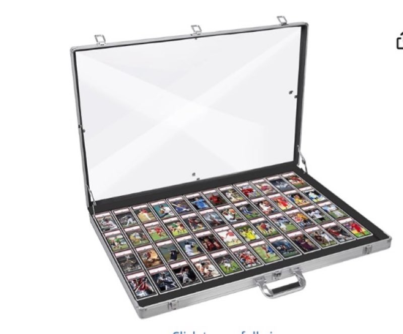 Aluminum Glass Display Case for Cards, XL Large Table Top Display Case with Lock, Portable Trade Show for Jewelry MTG Cards Collectible Cards