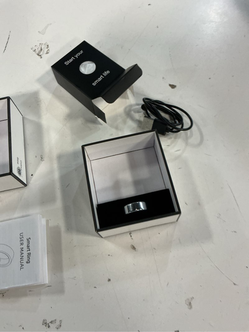 Condition photo showing Good Condition for (size:#10)smart ring health tracker, sleep/exercise monitoring, ios/android compatible, ip68 water resistance, no subscription required, 5-day battery life, suitable for both women and men (silver, 10) silver 10