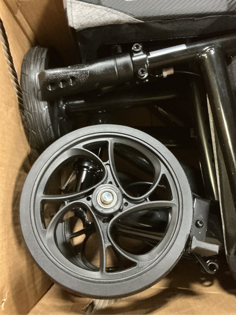 Condition photo showing As Is for Steerable Knee Walker Deluxe Medical Scooter for Foot Injuries Compact Crutches, with Dual Rear on-Wheel Brake and Shock Absorption Under The Knee pad, Black