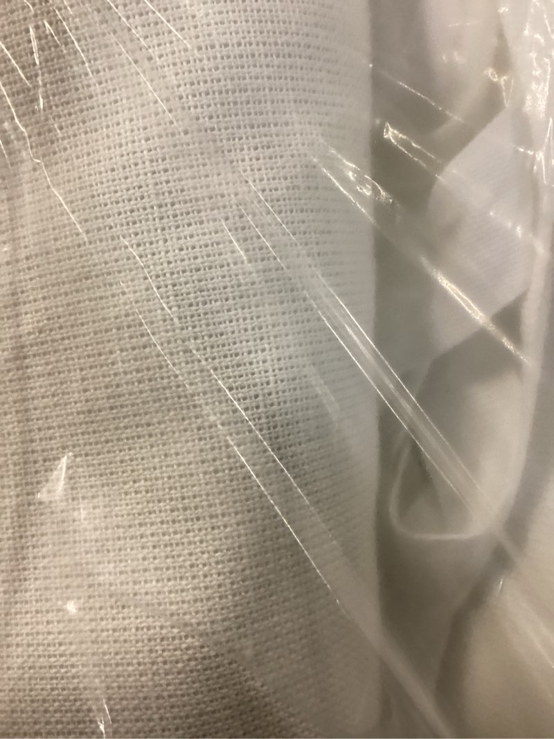 Condition photo showing Good Condition for coastal stripe linen cotton true blackout curtain - single panel, 48x84, ivory/light blue