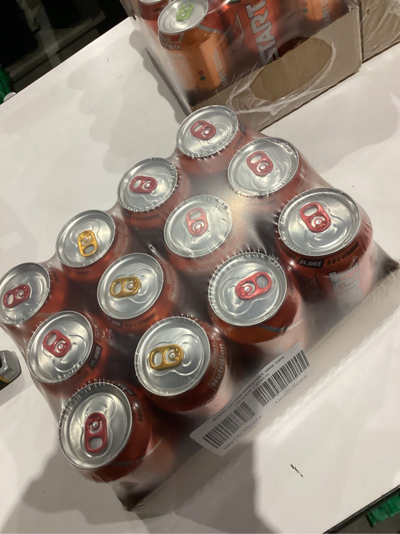 Condition photo showing New/Like New for (expired)Mountain Dew Kickstart, Orange Citrus, 92mg Caffeine, Vitamins B & C, 80 Calories, 5% Juice, 16 Fl Oz (Pack of 12) Orange Citrus 16 Fl Oz (Pack of 12)