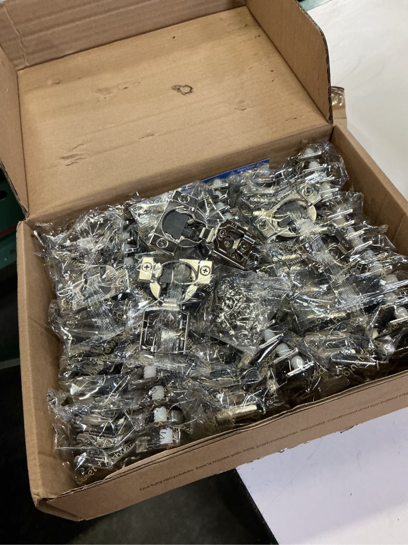 Condition photo showing New/Like New for ravinte 50 pack 25 pairs 3/4 inch overlay soft close hinges for kitchen cabinet hinges satin nickel hidden hinges stainless steel concealed hinge self closing 3/4 inch overlay 50