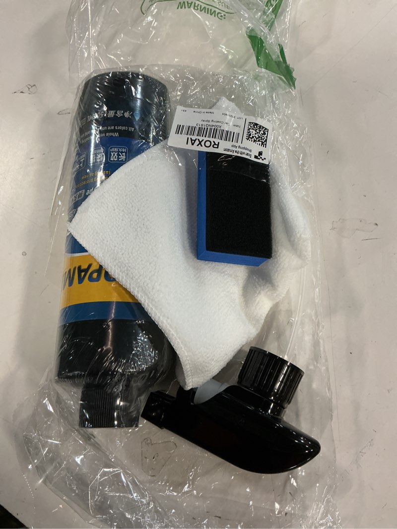 Condition photo showing Good Condition for car coating spray, 17.6 oz quick effect coating agent, oil film emulsion glass cleaner, polish spray waterless wash wax, spray wax polish for car scratches(1pc+sponge+cloth) 17.6 fl oz 17.6