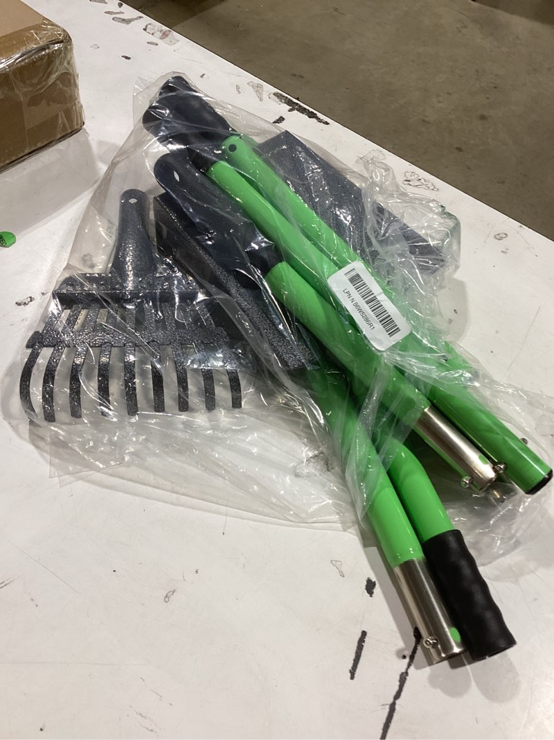 Condition photo showing As Is for mxf pooper scooper, dog pooper scooper long handle stainless metal tray and rake set for medium small dogs heavy duty - use on grass, dirt or gravel - pet supplies (green)