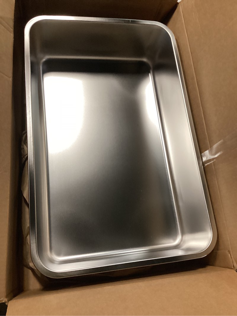 Condition photo showing New/Like New for stainless steel litter box,xl metal litter box for cat,easy clean non stick no smell metal litterbox for kitty/multi-cats xlarge:22.4"x14.5"x5.1"