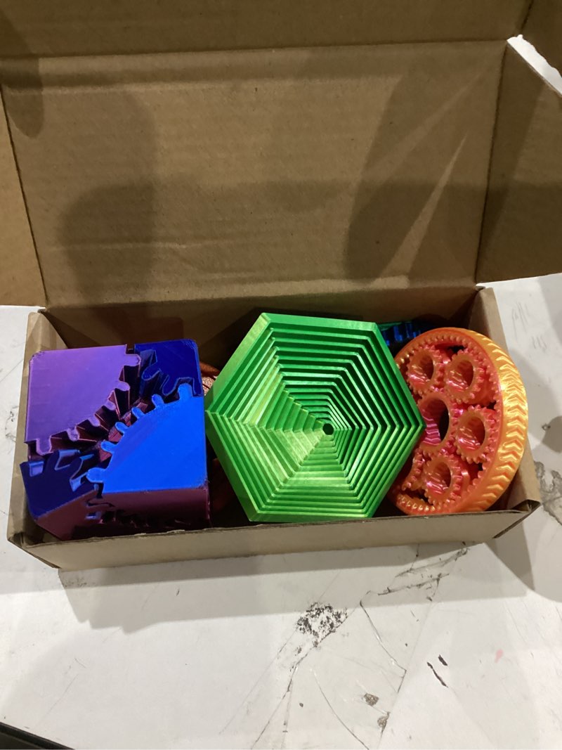 Condition photo showing New/Like New for joyfy 6pcs 3d printed fidget toys spin fractal click gear fidget toy metallic color favors adhd, autism, kids&adults, party favors desktop deco gift