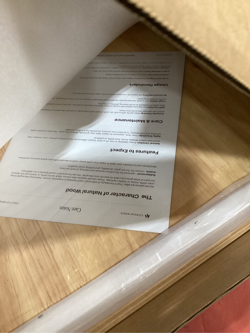 Condition photo showing Good Condition for Solid Wood Desk Table Top – Pre-Finished 1.2” Thick Tabletop - Universal Fit for Standing Desks, Cou