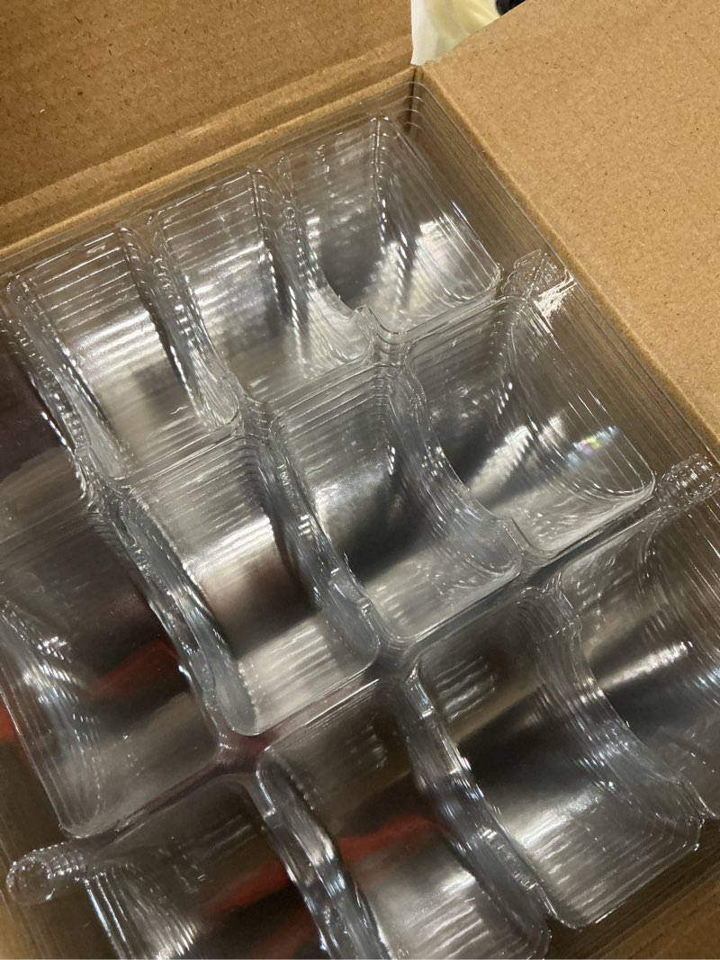 Condition photo showing New/Like New for sherr 24 pcs macaron boxes clear plastic macaron storage containers macaroon packaging display trays for cookie, wedding, party gifts