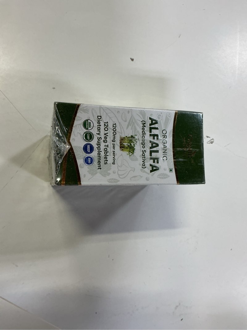 Condition photo showing New/Like New for Exp :jul/2028 ))Alfalfa 120 Tablets | Medicago Sativa (Alfalfa) | USDA Organic Certified | Superfood Supplement with Vitamins and Minerals* | Dietary Supplement 120tab - Pack of 2 120 Count (Pack of 2)