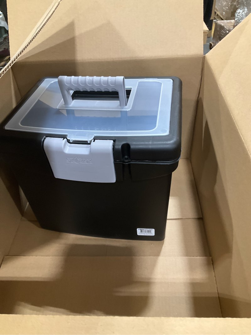Condition photo showing Good Condition for Storex File Storage Box Translucent Storage Lid, Black 1-Pack (61504F01C)
