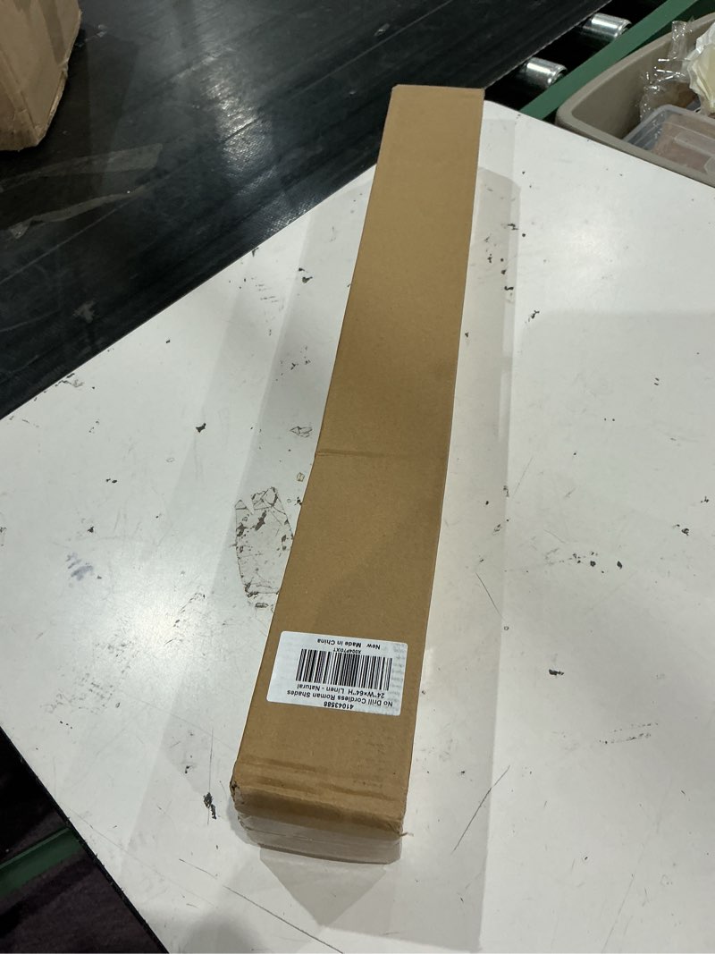 Condition photo showing New/Like New for lazblinds no drill roman shades, blackout, 24" w x 64" h, natural | cordless blackout window shades with uv protection, polyester fabric for bedroom & living room