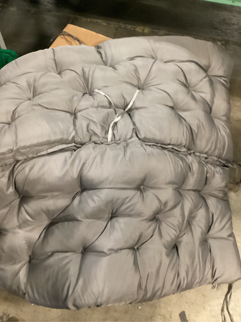 Condition photo showing Good Condition for swing replacement cushions for outdoor: 2-3 seater waterproof porch bench cushion with backrest and ties - 4" thick swing cushion for garden patio backyard loveseat dark grey 40x40in