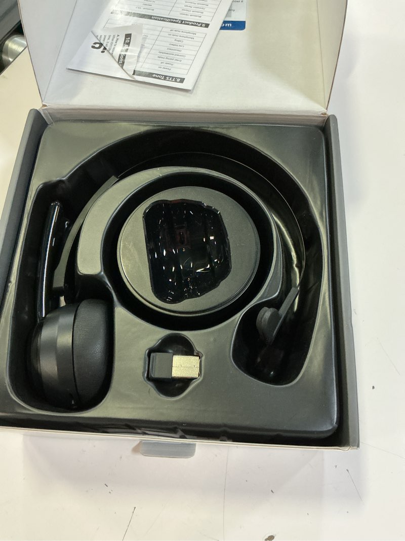 Condition photo showing Good Condition for mopchnic bluetooth headset, wireless headphone with ai noise-canceling microphone on ear wireless headset with usb dongle for computer office