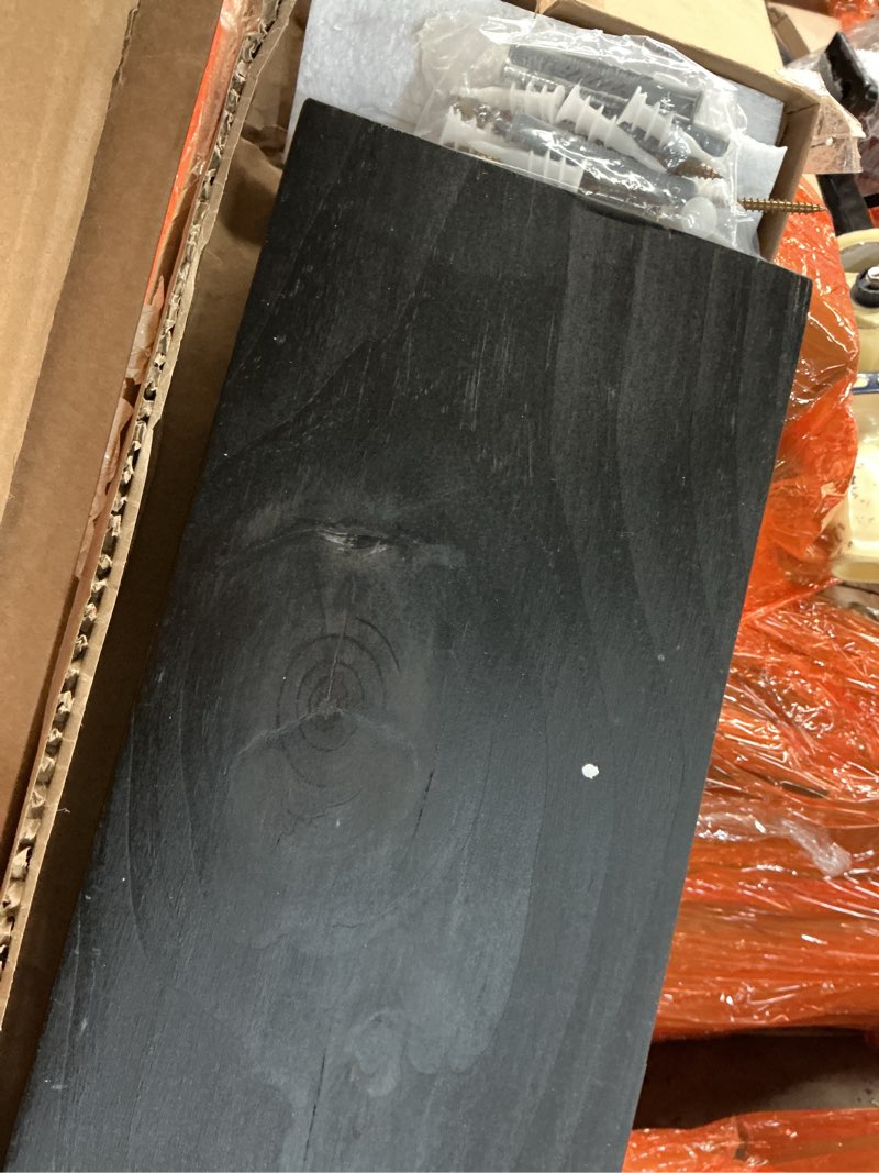 Condition photo showing Good Condition for LXWZHK 60” Solid Fireplace Mantel, Rustic Floating Wooden Shelf, Wall Mounted Mantel with Invisible 