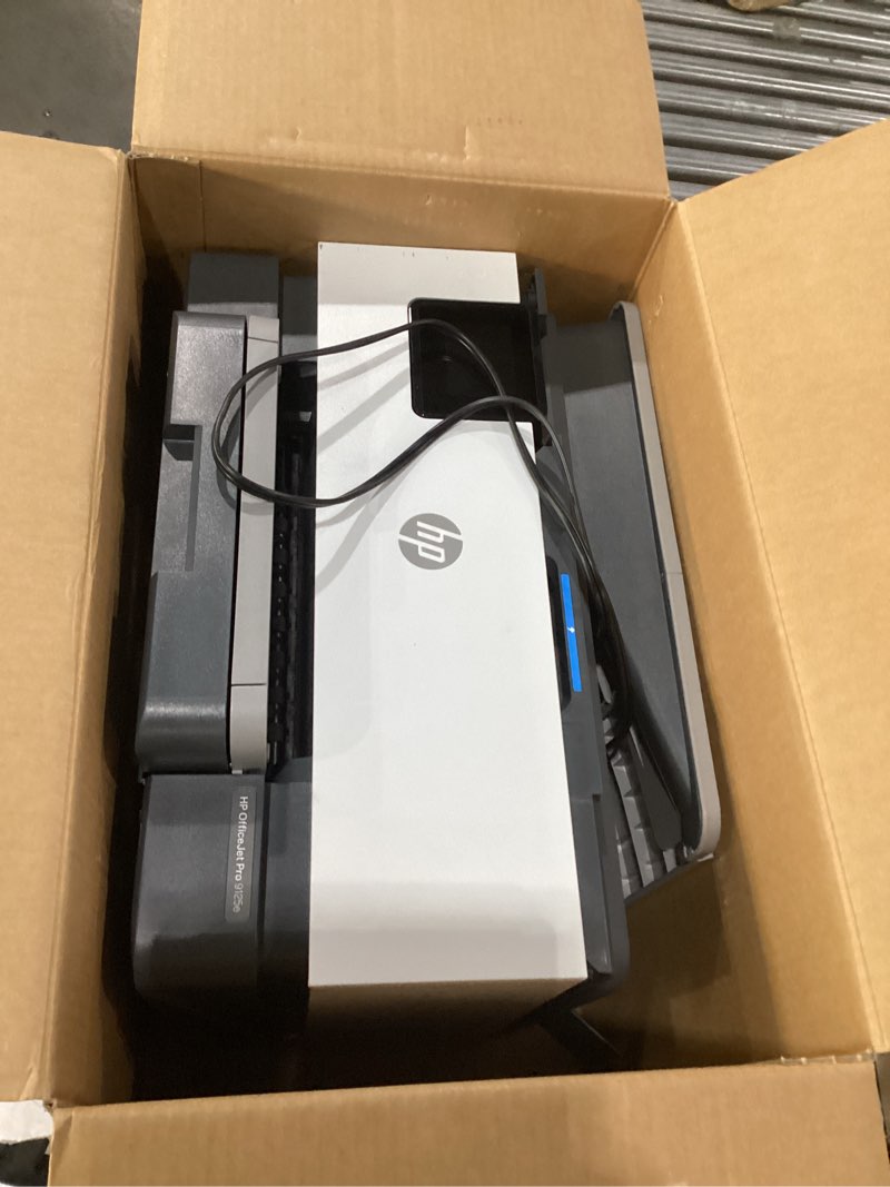 Condition photo showing As Is for hp officejet pro 9125e wireless all-in-one color inkjet printer, print, scan, copy, fax, adf, duplex printing best-for-office, 3 month instant ink trial included, ai-enabled (403x0a)