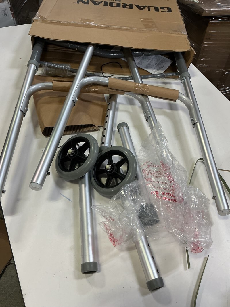 Condition photo showing Good Condition for Medline Lightweight Two Button Folding Walker with 5" Wheels, Aluminum Frame Supports up to 300 lbs Metallic 1 Count (Pack of 1)