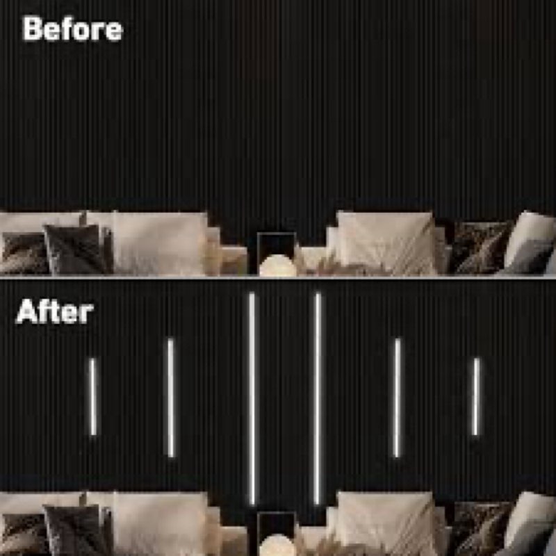 CUBITOR LED Recessed Lighting Kit,6 Pack Self-Adhesive COB LED Light Bar, Cold White 6000K, with Tou