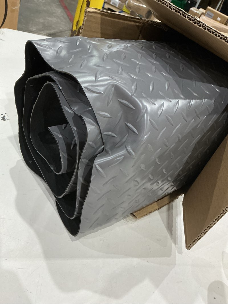Condition photo showing Good Condition for 2 x 6 ft anti fatigue mats industrial 15/16 inch thick soft sponge ergonomic mat durable heavy duty diamond plate for standing non slip industrial grade floor mat for leg & back pain (gray) 71.7"l x 24.4"w x 0.9"th gray solid
