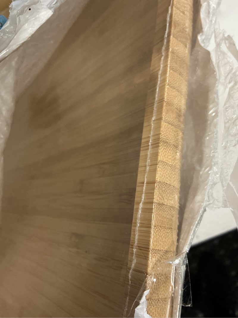 Condition photo showing Good Condition for bamboo serving tray rectangle platter breakfast dinner food bed tray for eating kitchen restaurants (1, 15.7" x 12.8" x 0.8" (no handle)) 15.7" x 12.8" x 0.8" 1