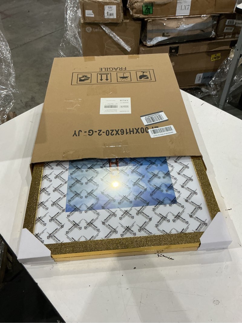 Condition photo showing New/Like New for luckylife 16x20 frames in gold, picture poster frames for wall mounting, 2 pack gold 16x20