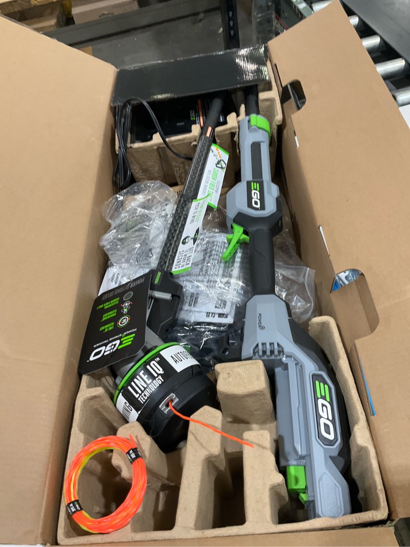 Condition photo showing Good Condition for ego power + powerload with line iq 56-volt 16-in telescopic shaft battery string trimmer 4 ah (battery and charger included)