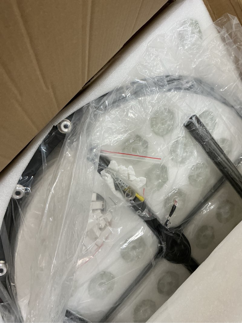 Condition photo showing Good Condition for 32-lights crystal chandelier | dia 33 inch round chandeliers for dining room over table | black dining room light fixture apply to living room | kitchen island | foyers | 32 x g4 bulbs (included) black round d33'' 32-lights