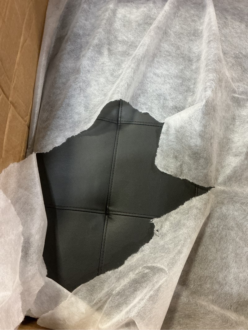 Condition photo showing As Is for Incomplete)103.5\" Oversized Sectional Couch, L Shaped Couch with Storage Ottoman, Modern Modular Sofa with Deep Seat, Sectional Couches for Living Room and Office, Peacock Blue (PU Leather) Peacock Blue--pu Leather Left Facing+ Ottoman