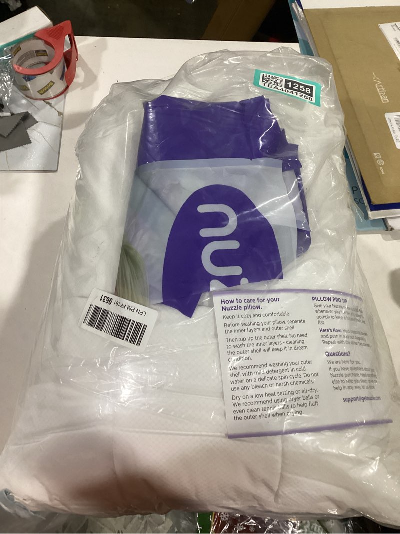 Condition photo showing Good Condition for Nuzzle Cooling Adjustable Pillow for Side Sleepers, Luxury Standard Size Bed Pillow Hotel Collection - Best Adjust Height Soft Firm Pillow for Back, Stomach or Side Sleepers - Home Gifts