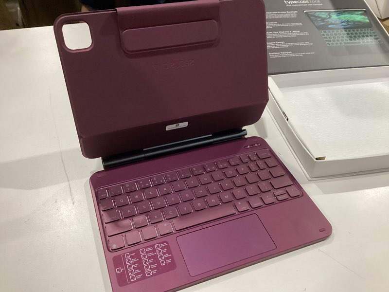 Condition photo showing New/Like New for typecase edge keyboard case for ipad pro 11-inch (m5/m4, 2025/2024), easy-set floating magnetic stand, magic-style keyboard with 11 colors backlight, multi-touch trackpad, pencil holder, raspberry