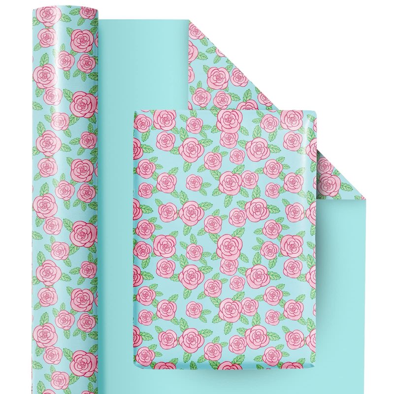 RUSPEPA Wrapping Paper Roll - Mini Roll - 43cm x 10m - Pink/Blue ...