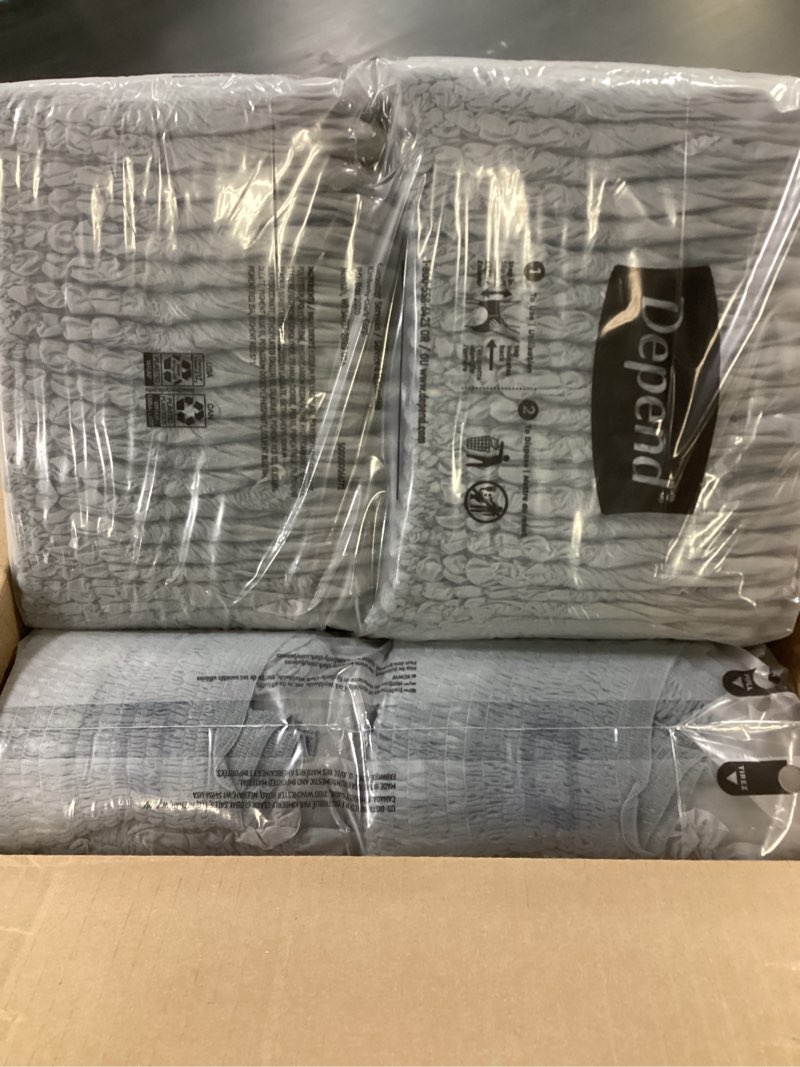 Condition photo showing New/Like New for Depend Fresh Protection Adult Diapers, Incontinence Underwear for Men, Disposable, Maximum, Small/Medium, Grey, 80 Count (2 Packs of 40), Packaging May Vary