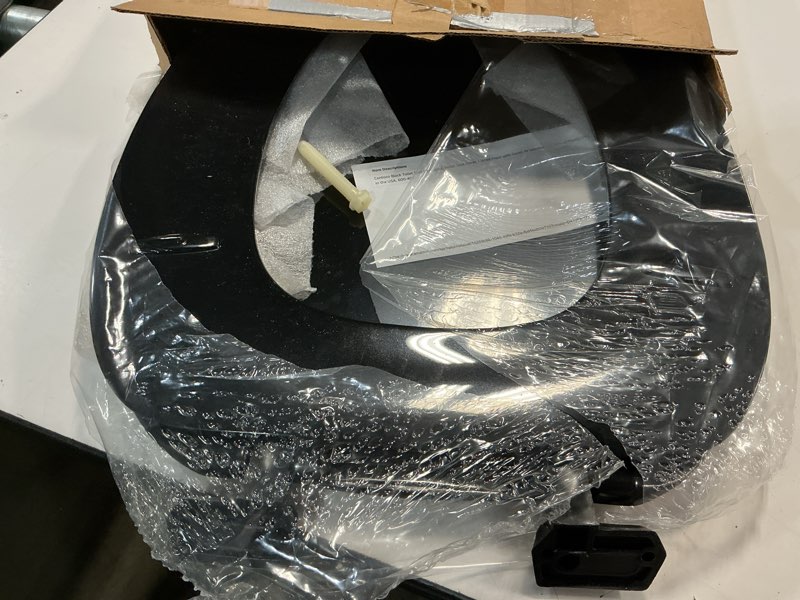 Condition photo showing As Is for centoco black toilet seat elongated, toilet seat cover, closed front with cover, residential, top mount plastic hinge, plastic, made in the usa, 600-407 closed front / made in the usa elongated black