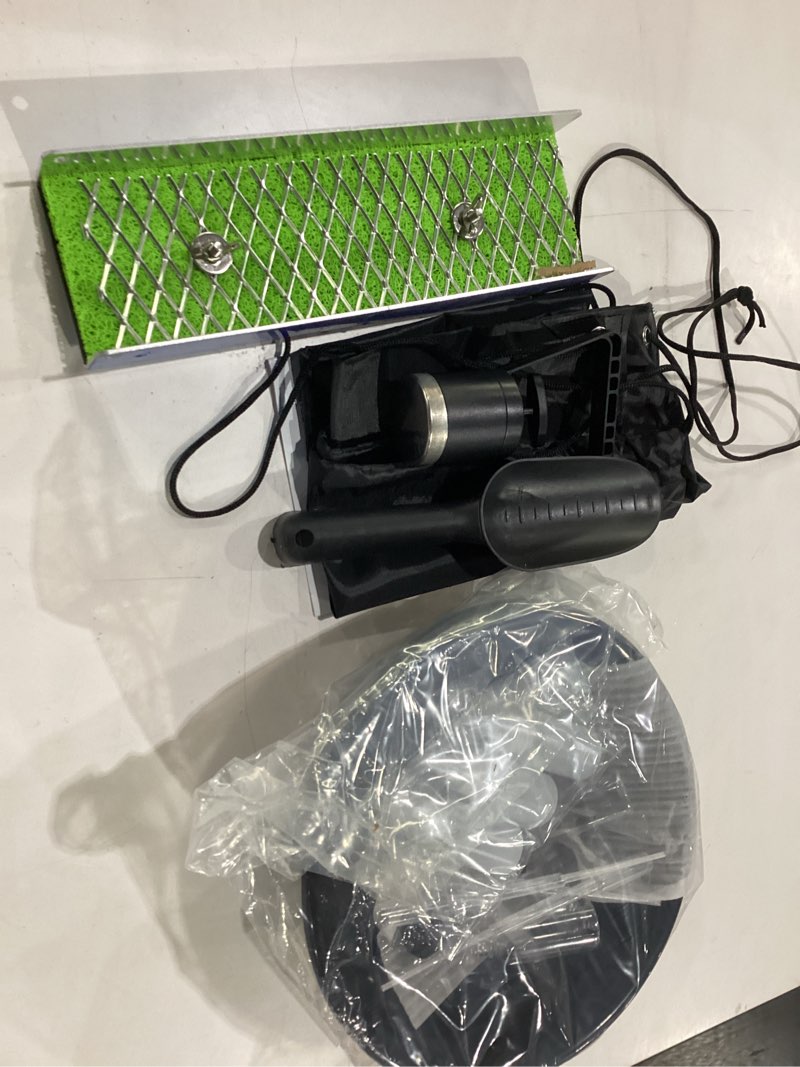Condition photo showing New/Like New for 18pcs mini sluice box gold panning kit, portable aluminum alloy mining equipment for adults, includes gold pan, classifier screen, separating magnet, backpack & accessories