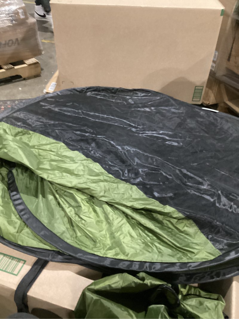 Condition photo showing As Is for pop up mosquito tent for camping 1 person instant setup