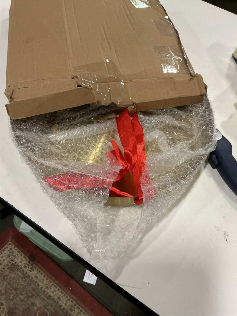 Condition photo showing Good Condition for Gong Instrument 12.6 inch- Chinese Gong Tam Tam Gong Chinese Traditional Percussion Instrument Brass Gong with Wooden Mallet and Red Hanging Ribbon for Home, Office