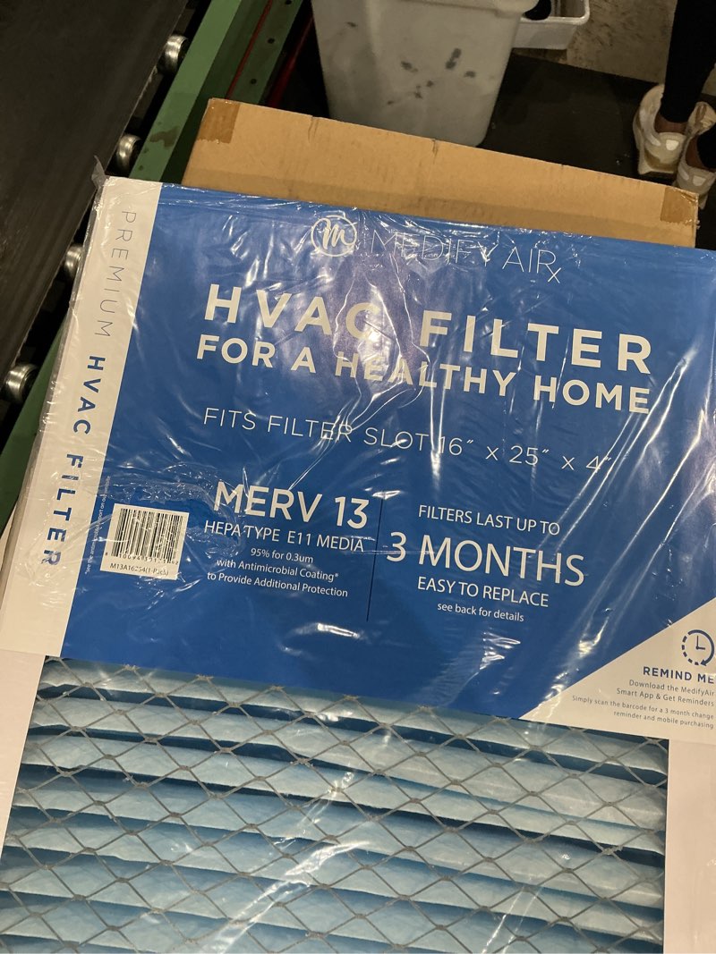 Condition photo showing Good Condition for medify air 16-in w x 25-in l , merv 11 pleated air filter (2-pack)