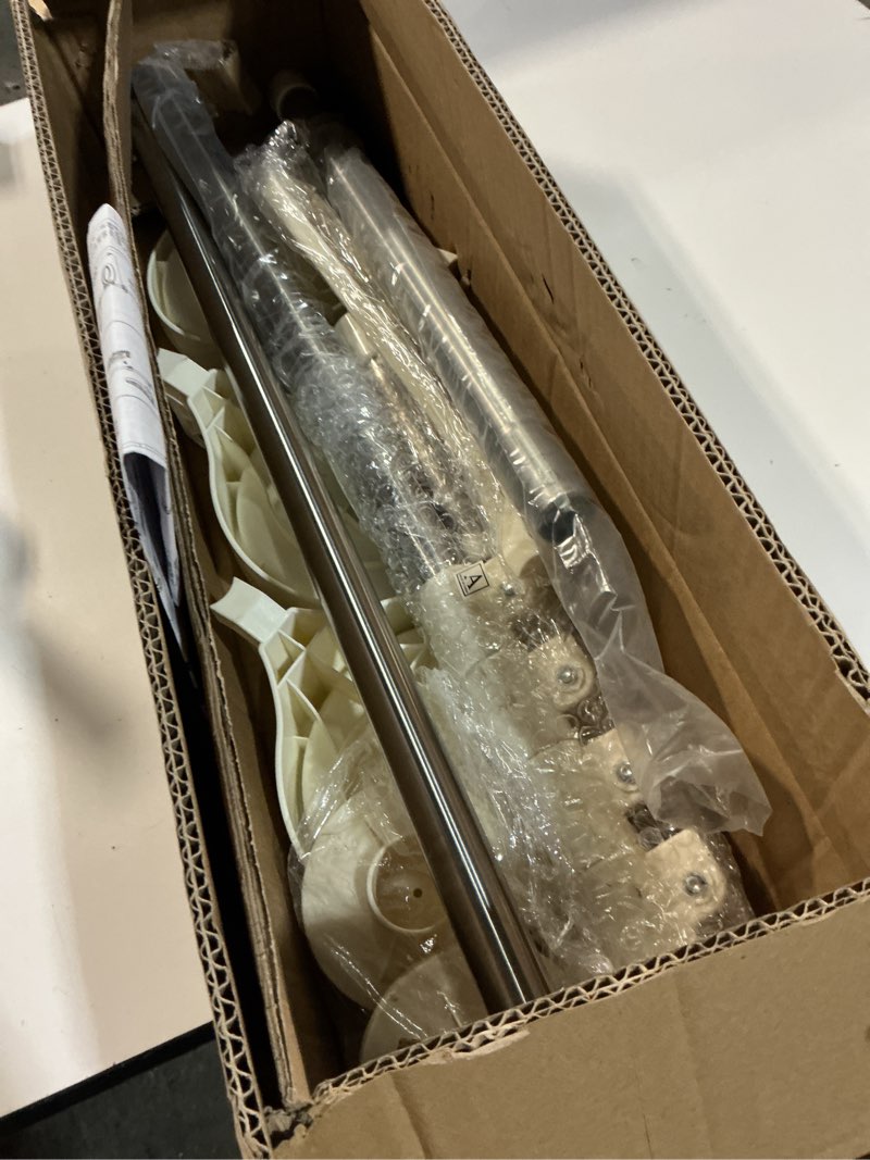 Condition photo showing Good Condition for Hershii 4-Tier Indoor Plant Stand Tension Pole Corner Standing Shelf Adjustable Stands for Flower Pots Windowsill Bathroom Vanity Display Rack - Ivory 3 Trays & 1 Hook Ivory