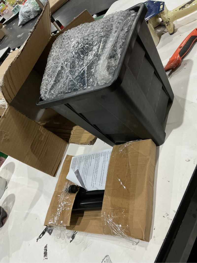 Condition photo showing Good Condition for 59" solar lamp post with planter 2-in-1, solar post lights outdoor waterproof, dusk to dawn warm yellow lights, outdoor planter for real or fake flowers, solar lights for lawn, patio, front/back door