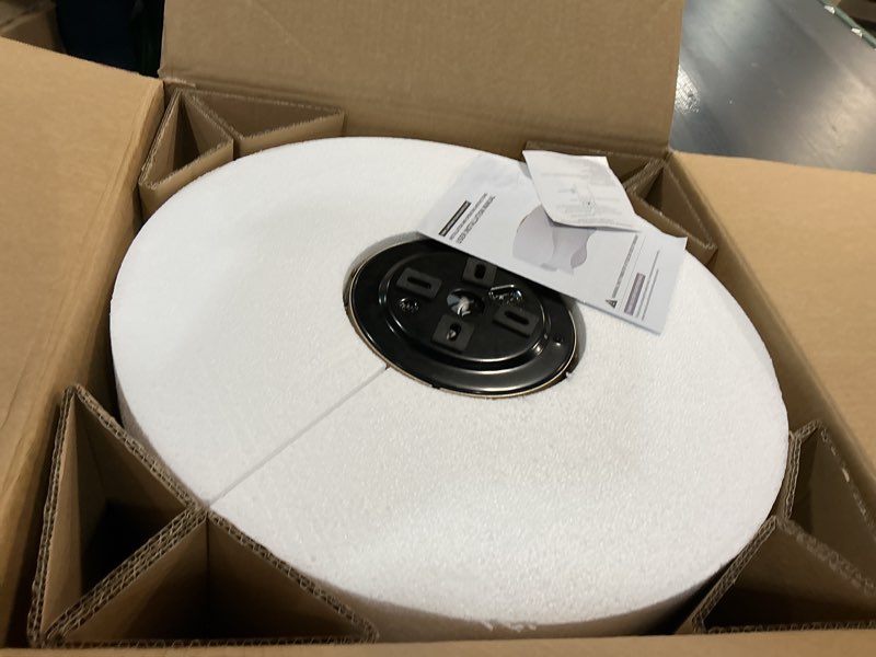 Condition photo showing New/Like New for Flush Mount Ceiling Fan with Lights, 20" Low Profile Boho Ceiling Fan with Light Remote Control, Caged with 6 Speeds for Bedroom, Nursery, Living Room White