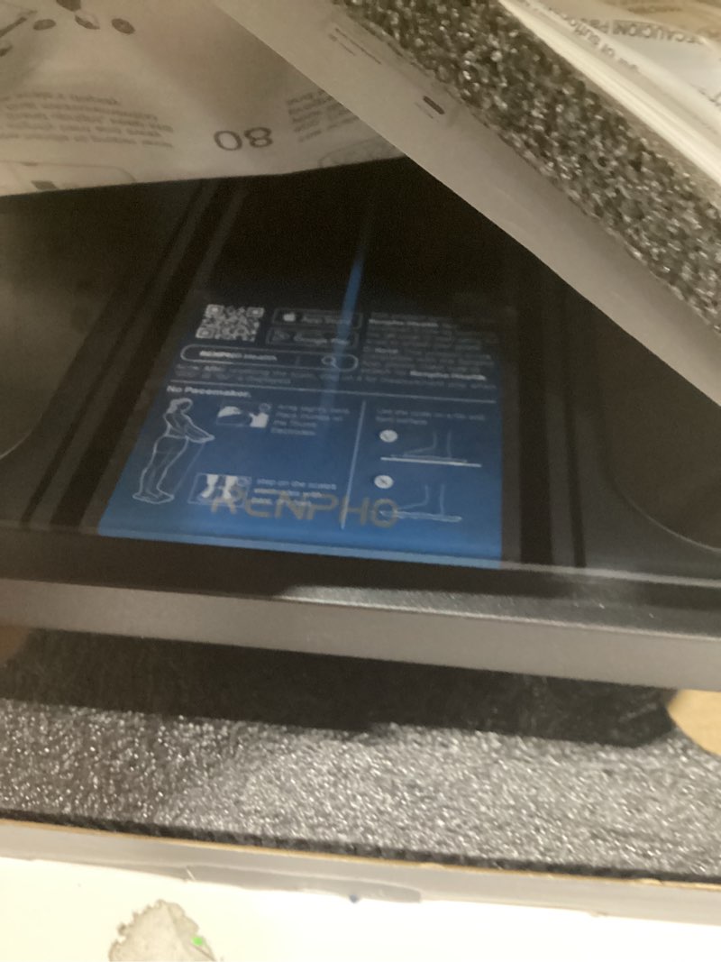 Condition photo showing New/Like New for RENPHO Smart Scale for Body Weight, FSA&HSA Eligible, 8-Electrode Digital Bathroom Scale with BMI Body Fat Muscle Mass, Body Composition Analyzer, Larger Platform, MorphoScan Base Black