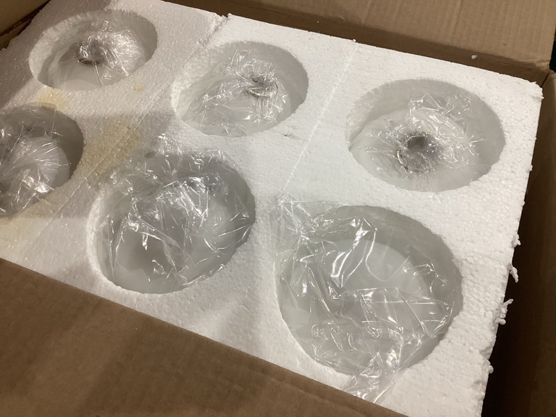 Condition photo showing Good Condition for mid century glass globe semi flush mount ceiling light fixture,modern 6 light sputnik black metal chandelier for dining room bedroom kitchen living room office lighting